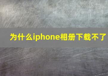 为什么iphone相册下载不了