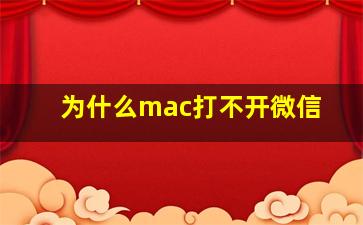 为什么mac打不开微信