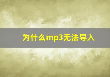 为什么mp3无法导入