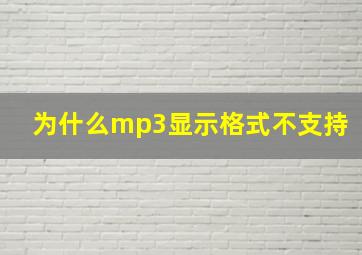 为什么mp3显示格式不支持