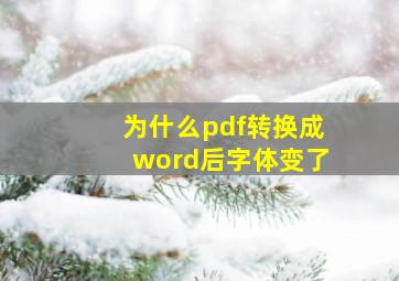 为什么pdf转换成word后字体变了