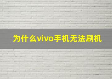 为什么vivo手机无法刷机