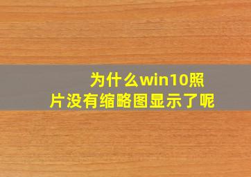 为什么win10照片没有缩略图显示了呢