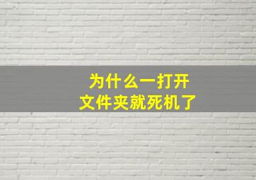 为什么一打开文件夹就死机了