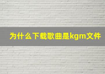 为什么下载歌曲是kgm文件