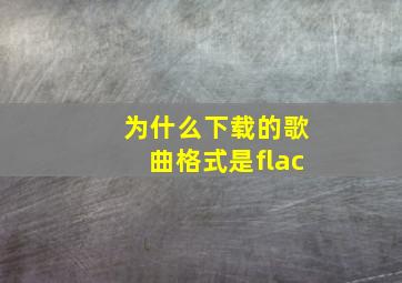 为什么下载的歌曲格式是flac