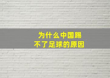 为什么中国踢不了足球的原因