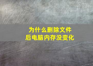 为什么删除文件后电脑内存没变化