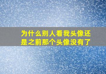 为什么别人看我头像还是之前那个头像没有了