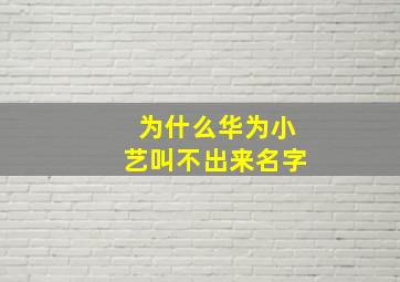 为什么华为小艺叫不出来名字