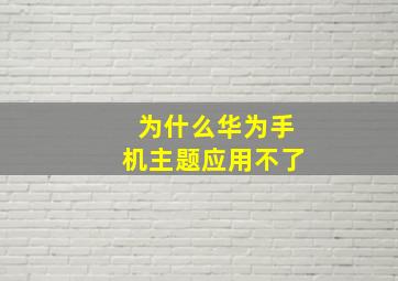 为什么华为手机主题应用不了