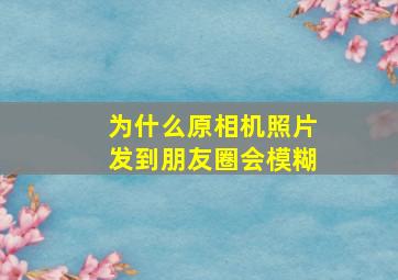 为什么原相机照片发到朋友圈会模糊