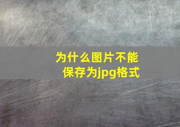 为什么图片不能保存为jpg格式