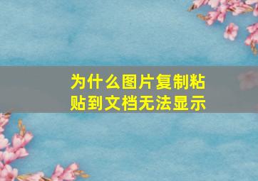 为什么图片复制粘贴到文档无法显示