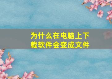 为什么在电脑上下载软件会变成文件