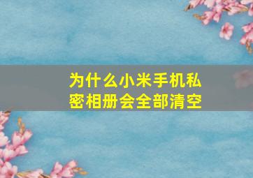 为什么小米手机私密相册会全部清空