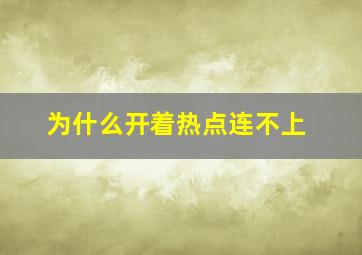 为什么开着热点连不上