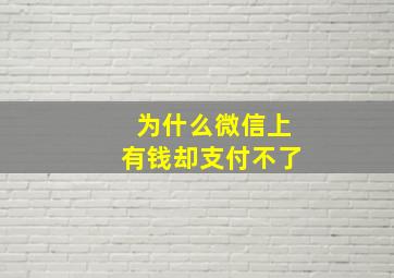 为什么微信上有钱却支付不了