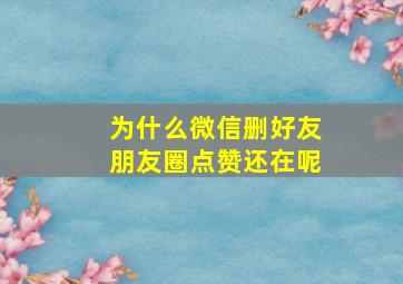 为什么微信删好友朋友圈点赞还在呢