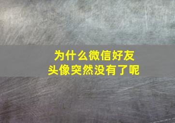 为什么微信好友头像突然没有了呢