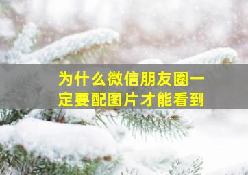 为什么微信朋友圈一定要配图片才能看到