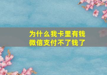 为什么我卡里有钱微信支付不了钱了