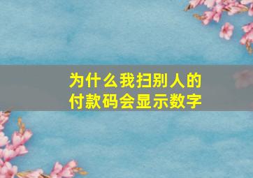 为什么我扫别人的付款码会显示数字