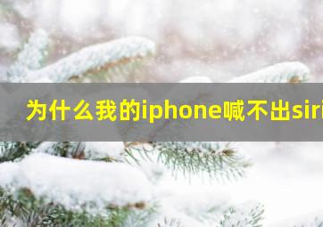 为什么我的iphone喊不出siri