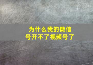 为什么我的微信号开不了视频号了