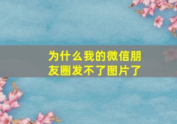 为什么我的微信朋友圈发不了图片了