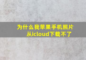 为什么我苹果手机照片从icloud下载不了