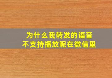 为什么我转发的语音不支持播放呢在微信里