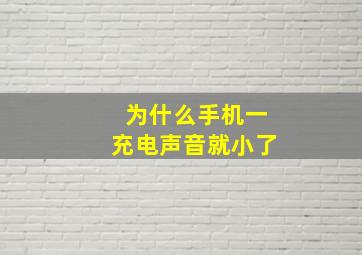 为什么手机一充电声音就小了