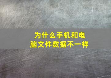 为什么手机和电脑文件数据不一样