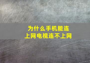 为什么手机能连上网电视连不上网