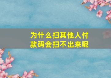 为什么扫其他人付款码会扫不出来呢