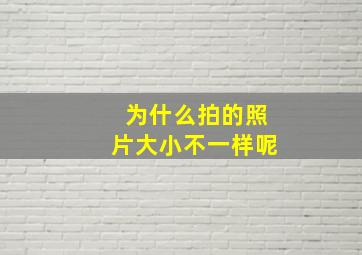 为什么拍的照片大小不一样呢