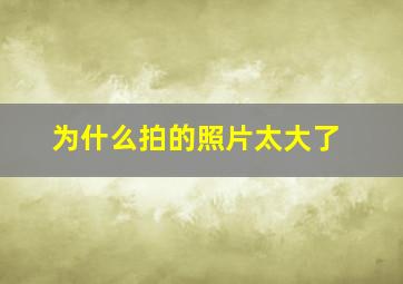 为什么拍的照片太大了