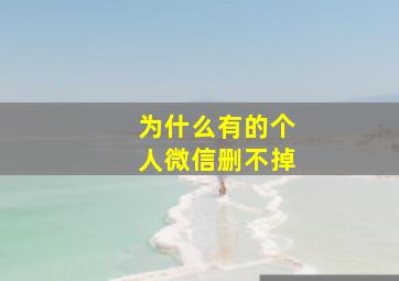 为什么有的个人微信删不掉