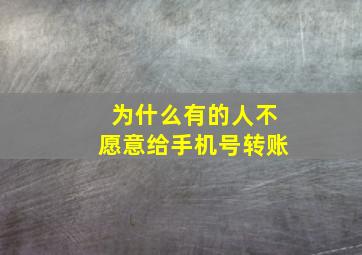 为什么有的人不愿意给手机号转账