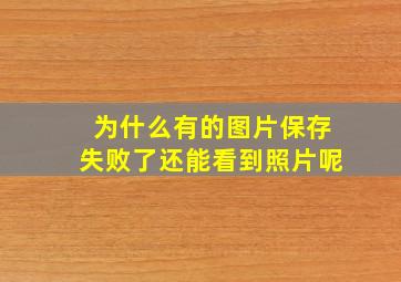 为什么有的图片保存失败了还能看到照片呢