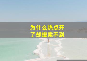 为什么热点开了却搜索不到