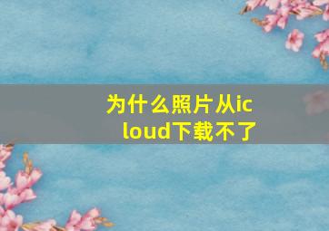 为什么照片从icloud下载不了