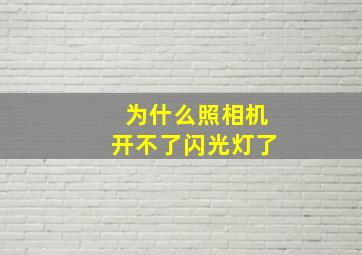 为什么照相机开不了闪光灯了