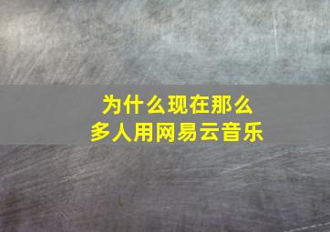 为什么现在那么多人用网易云音乐