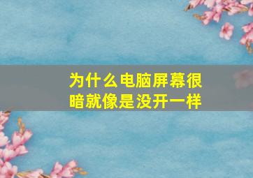 为什么电脑屏幕很暗就像是没开一样