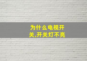 为什么电视开关,开关灯不亮