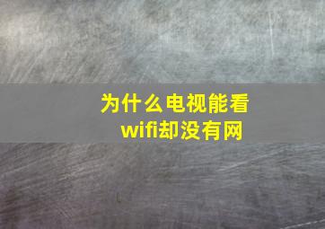 为什么电视能看wifi却没有网