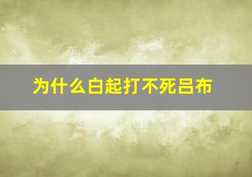 为什么白起打不死吕布