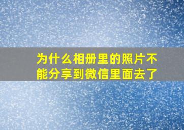 为什么相册里的照片不能分享到微信里面去了